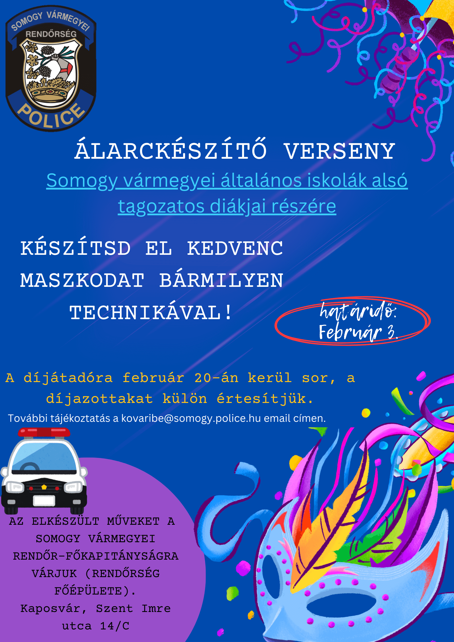 plakat alarckeszito verseny 1 Felhívás-álarckészítő versenyre